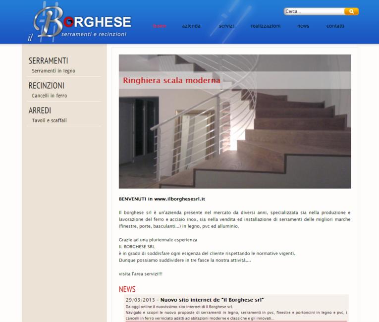 Nuovo sito internet de "il Borghese srl"